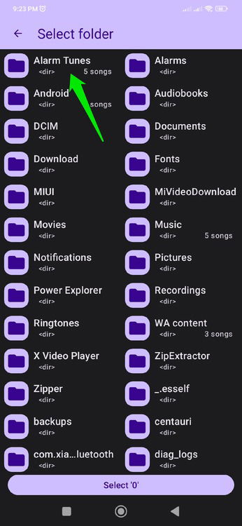 Adding Folder For Alarm