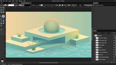 Graphite in action with a sample artwork loaded.