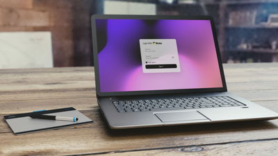 Blinko login page open on laptop