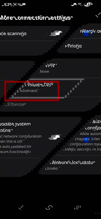 Open Private DNS settings.