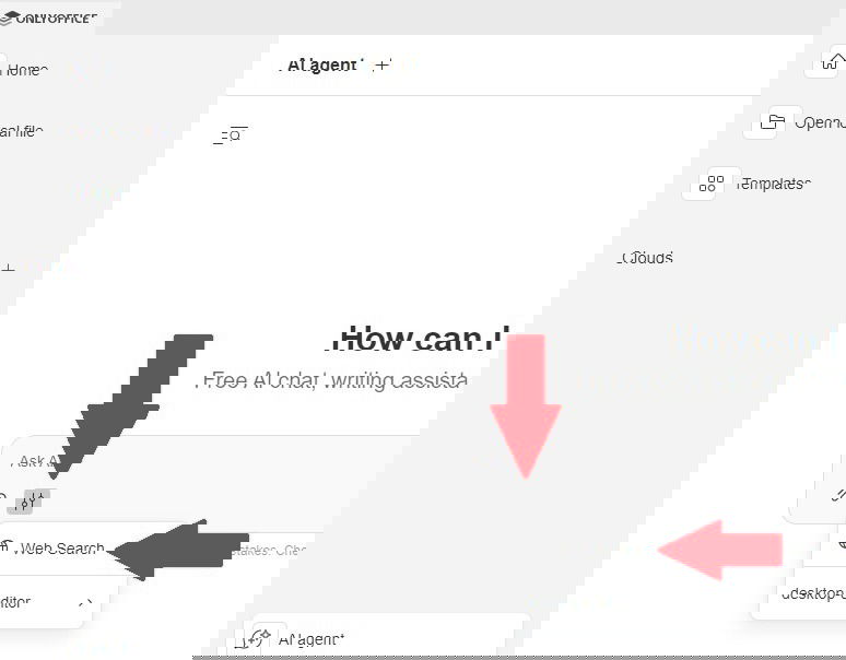 Turning on Web Search in AI Agent settings.