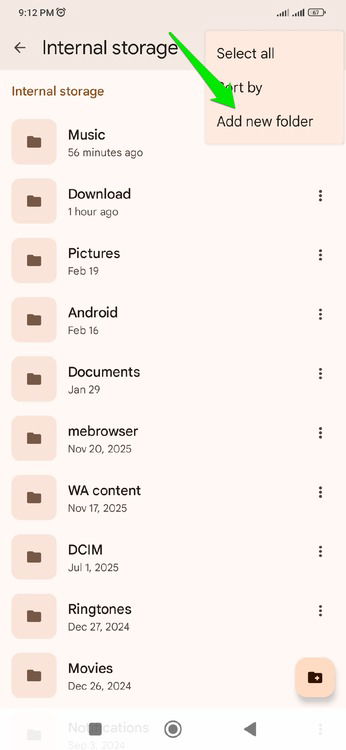 Creating New Folder on Android