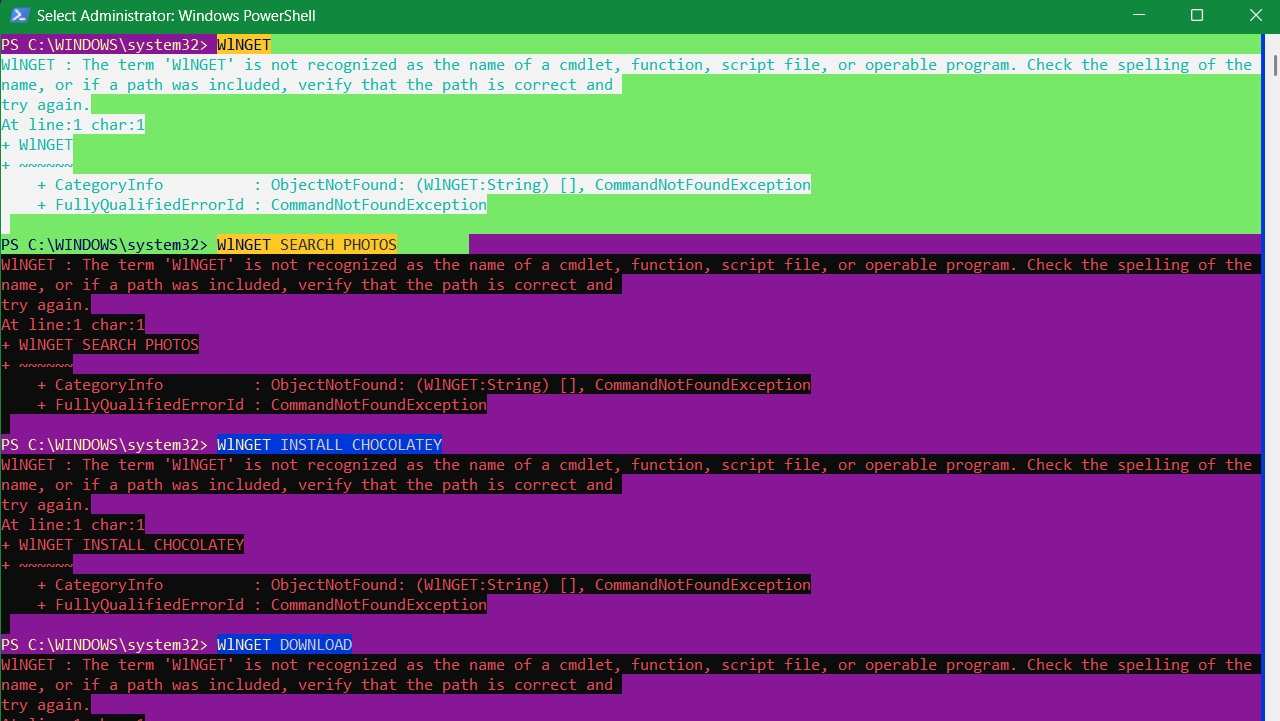 Featured image: WinGet not recognized in Windows, an error screen.