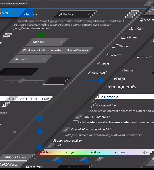 Changing settings to customize the app.