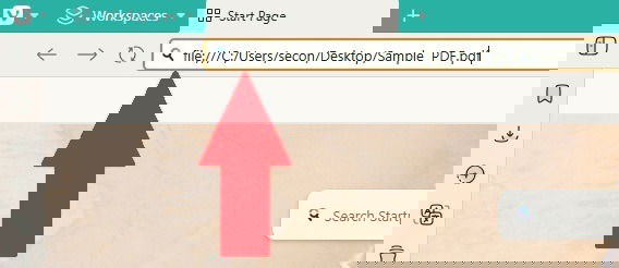 Opening a local file in Vivaldi using file method in address bar.