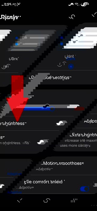 Turning on Adaptive brightness on Android.