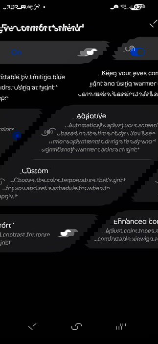 Turning on eye comfort shield on Android