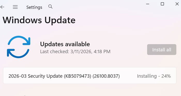 KB5079473, Windows 11 Security Update for Build 26100.8037. March10, 2026