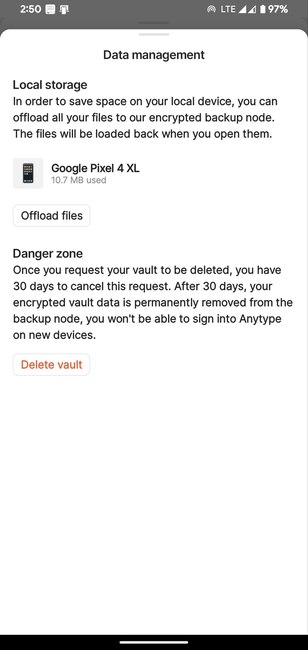 Local File Storage Anytype Android