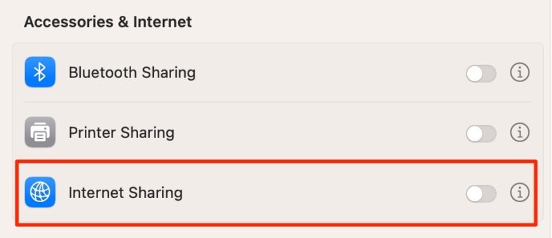 Toggle macOS Internet Sharing On