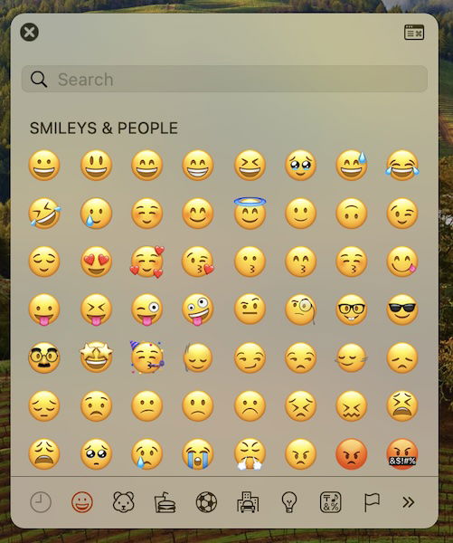 macos emoji overview