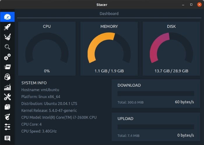 Optimize Linux With Stacer Realtime Info