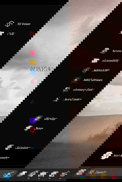 Activating Windows11_Metro10Minimal theme for Start menu in Windhawk in Windows.