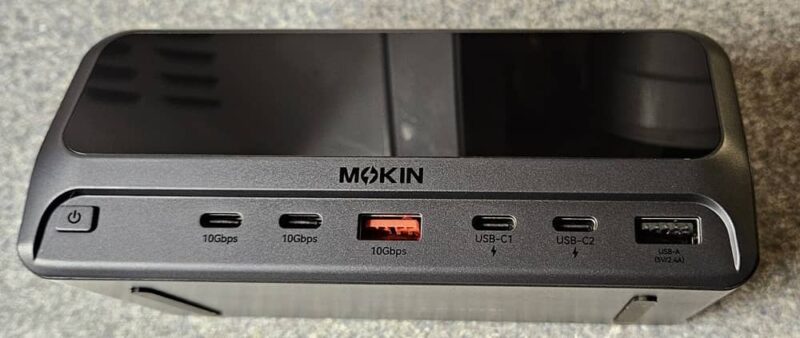USB ports on the front of the MOKiN 13-in-1 docking station.