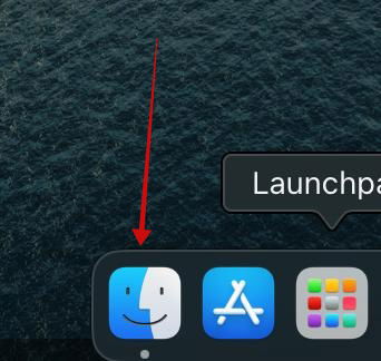 Tapping Finder icon on Mac to initiate AirDrop transfer.