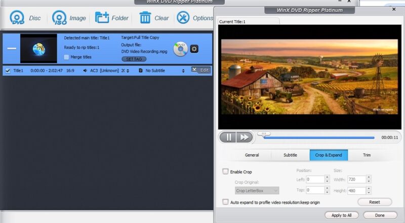 Editing a DVD before ripping.