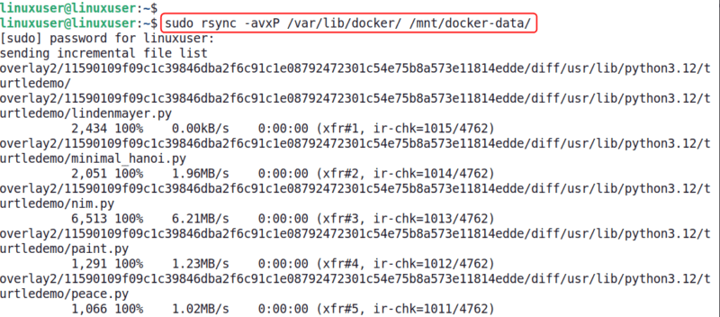 Copy Docker Data Rsync