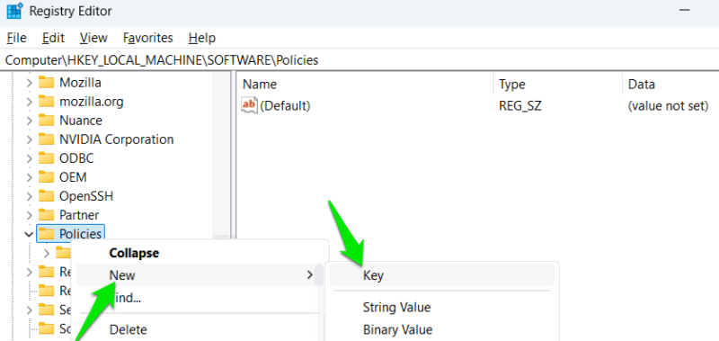 Creating a New Folder in Windows Registry