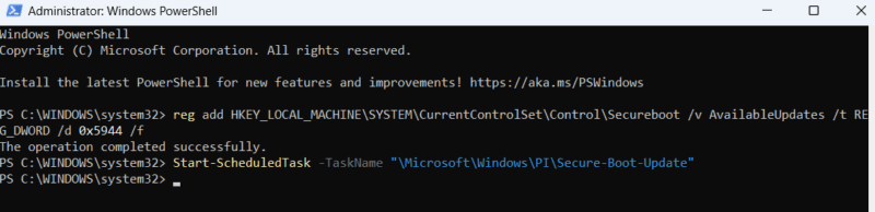 Deploying secure boot 2023 certificates