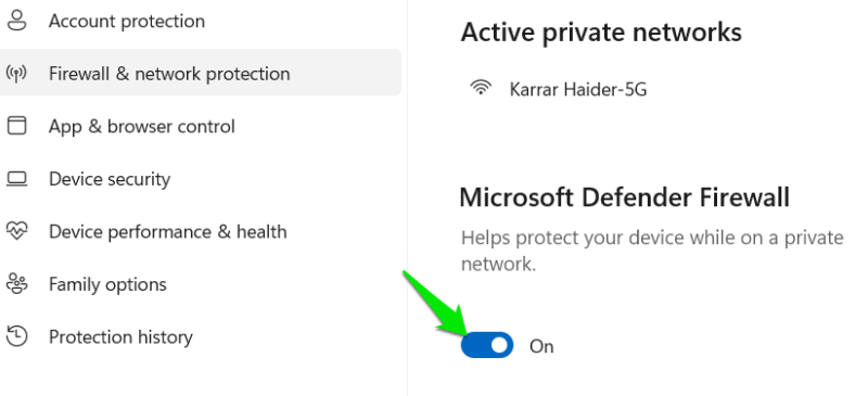 Disabling Firewall in Windows