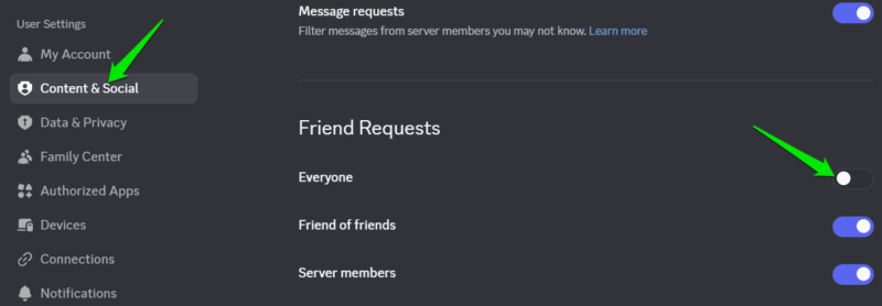 Disabling Friend Requests by Everyone