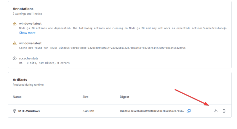 Download Mte Installer Under Artifacts Github