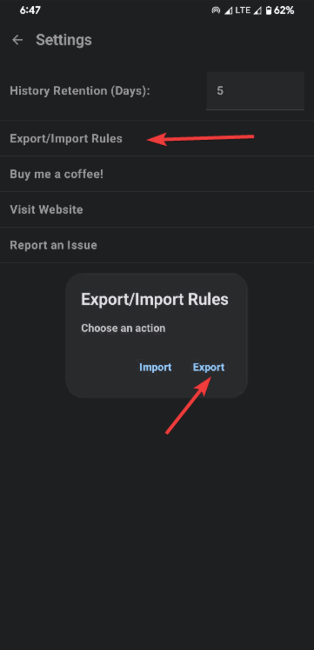 Export Donotnotify