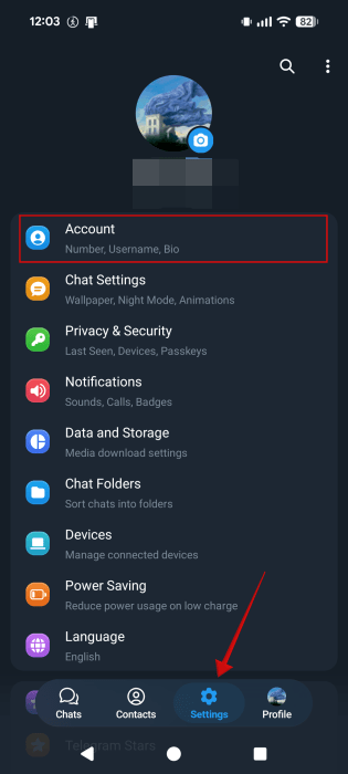 Hide Telegram Chats Mobile Account