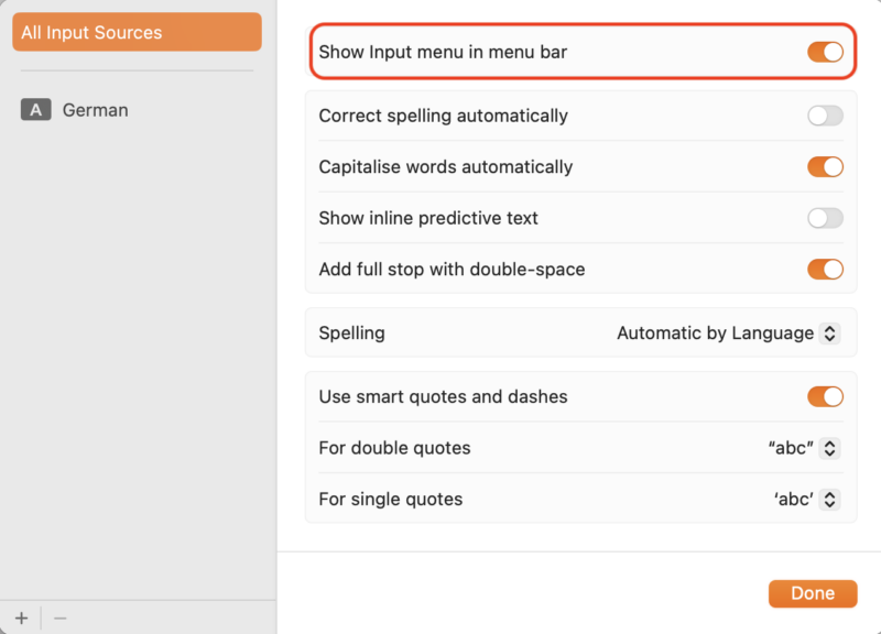 Mac Keyboard Input Sources