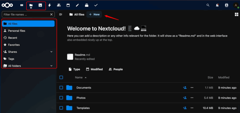 Manage Files Nextcloud