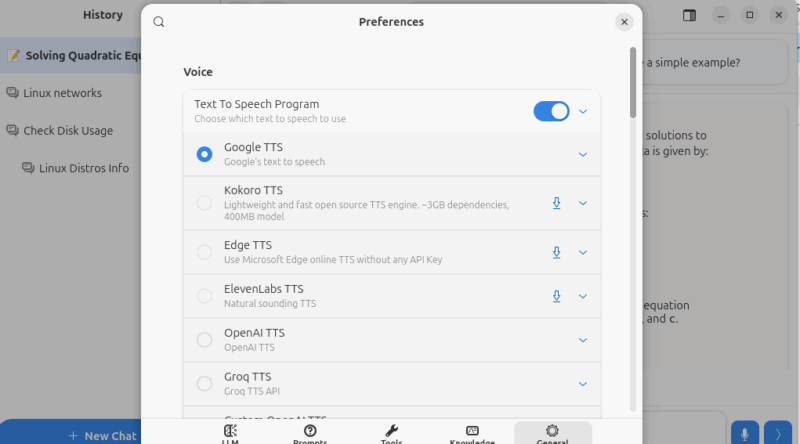 Newelle Voice Interaction