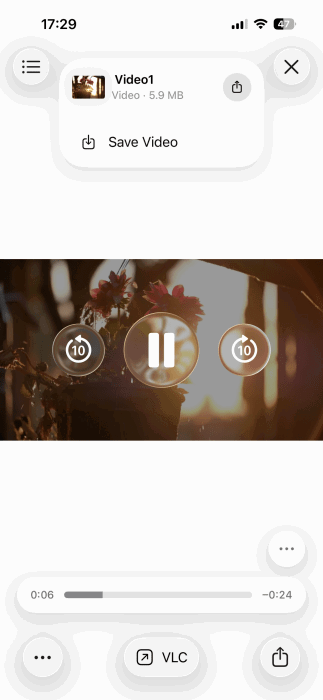 Converted MP4 file playing in Files app on iPhone.  
