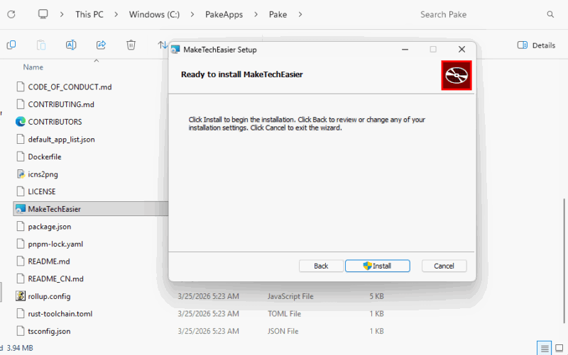 Run Maketecheasier Exe Installer File Explorer