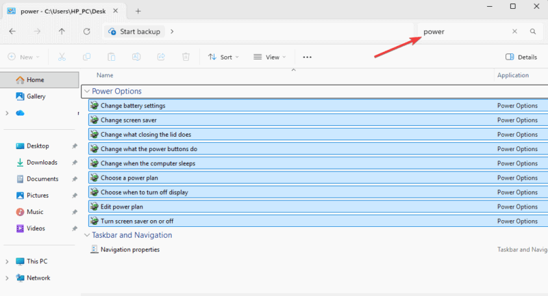 Search Power God Mode