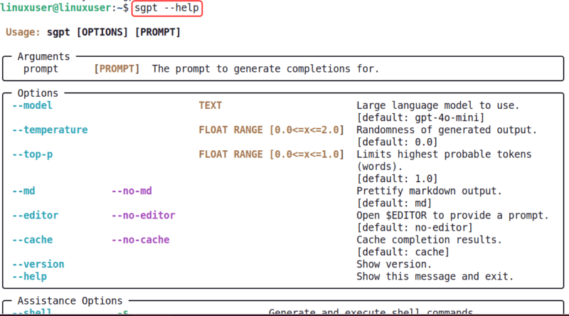 Shellgpt Help