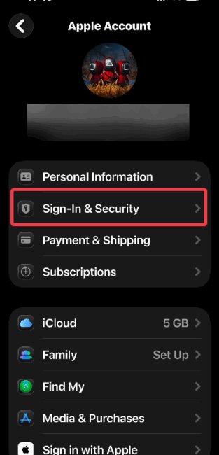 Sign In And Security