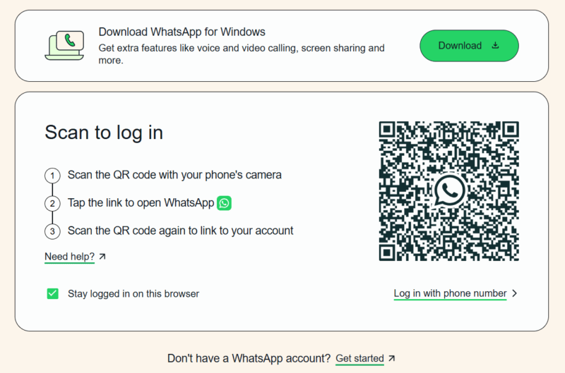 Whatsapp Web Interface On Chrome Browser