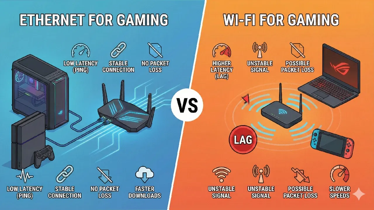 Ethernet Vs Wifi Gaming Featured